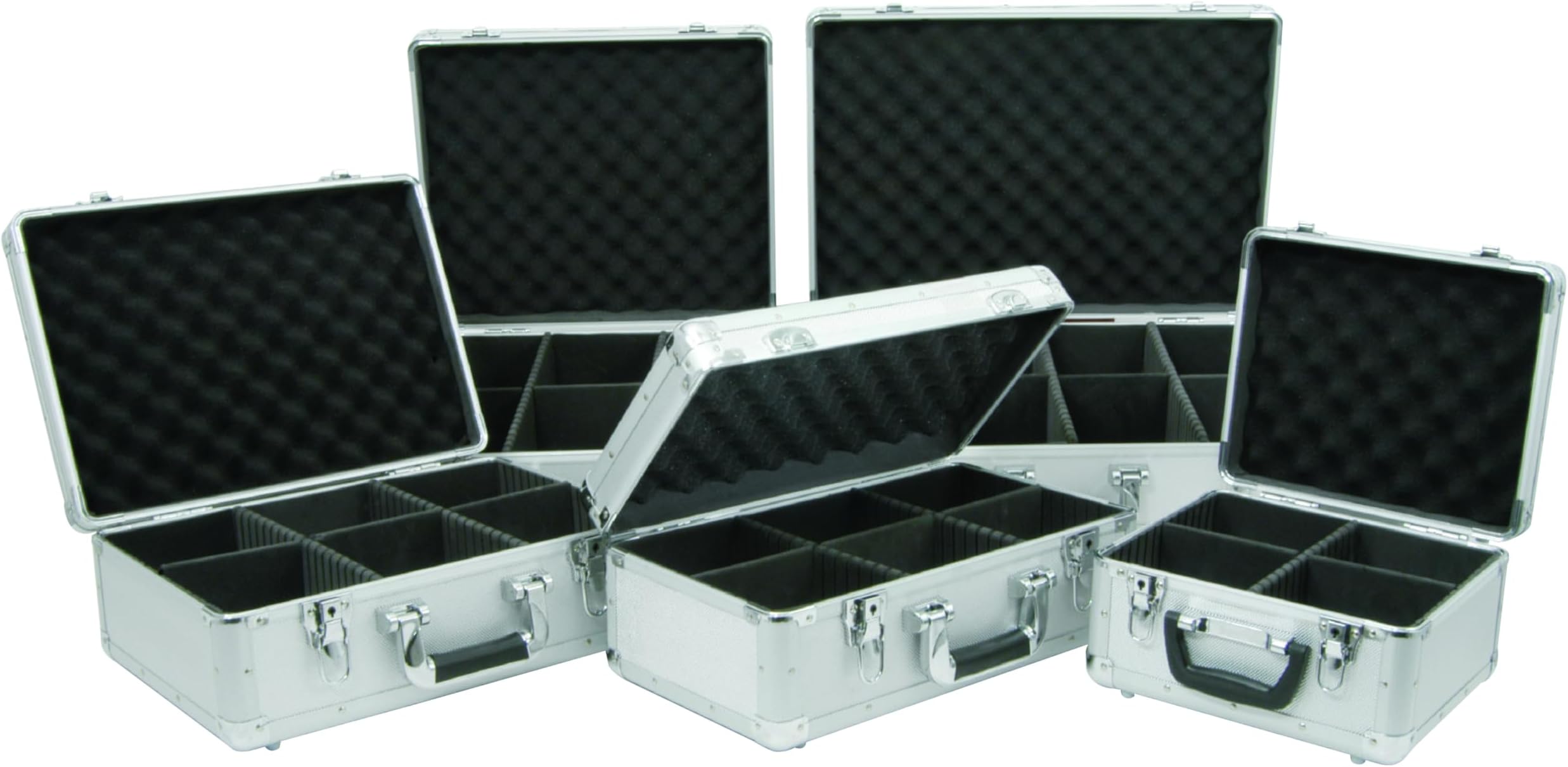 Aluminium CD Storage Case – Holds 40 CDs – Lockable DJ Flight Case with Padded Interior & Dividers – Secure Music Storage Box with Carry Handle & Removable Lid
