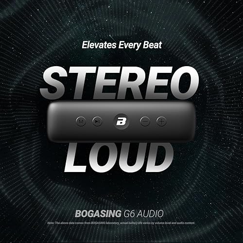 Miniatura 3 de BOGASING Altavoz Bluetooth G6, altavoces inalámbricos portátiles con sonido estéreo fuerte de 30 W, tiempo de reproducción de 35 horas, IPX6