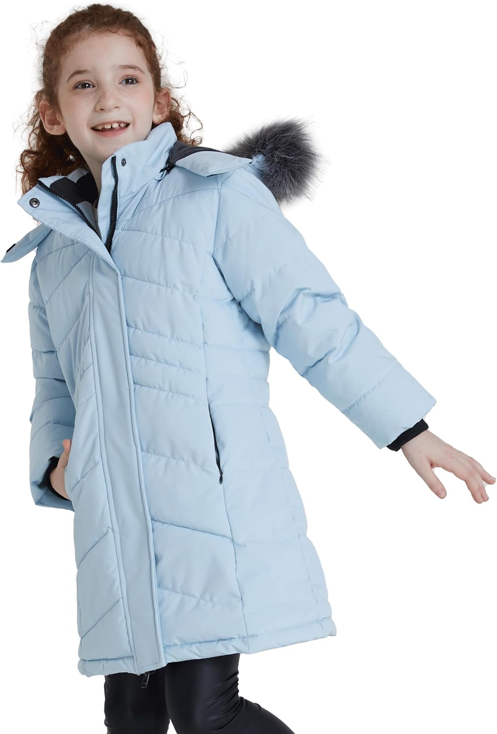 ZSHOW Girls' Winter Coat Insulated Long Quilted Puffer Jacket Warm Hooded Parka Snow Coats - Image 3