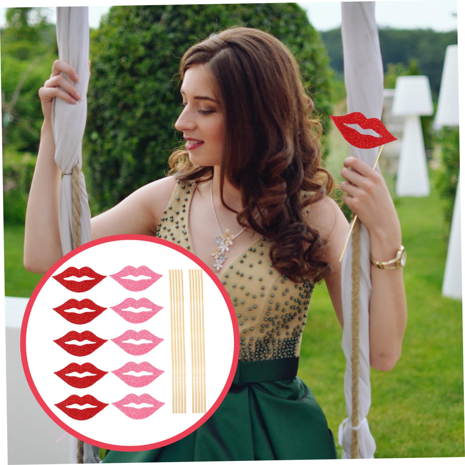 3 Sätze Teiliges Lustige Rote Und Pinke Lippen Fotorequisiten Aus Papier Handliche Party Accessoires Für Fotos Und Hochzeitsfeiern Für Geburtstage Und Festlichkeiten 40 Stück * 3