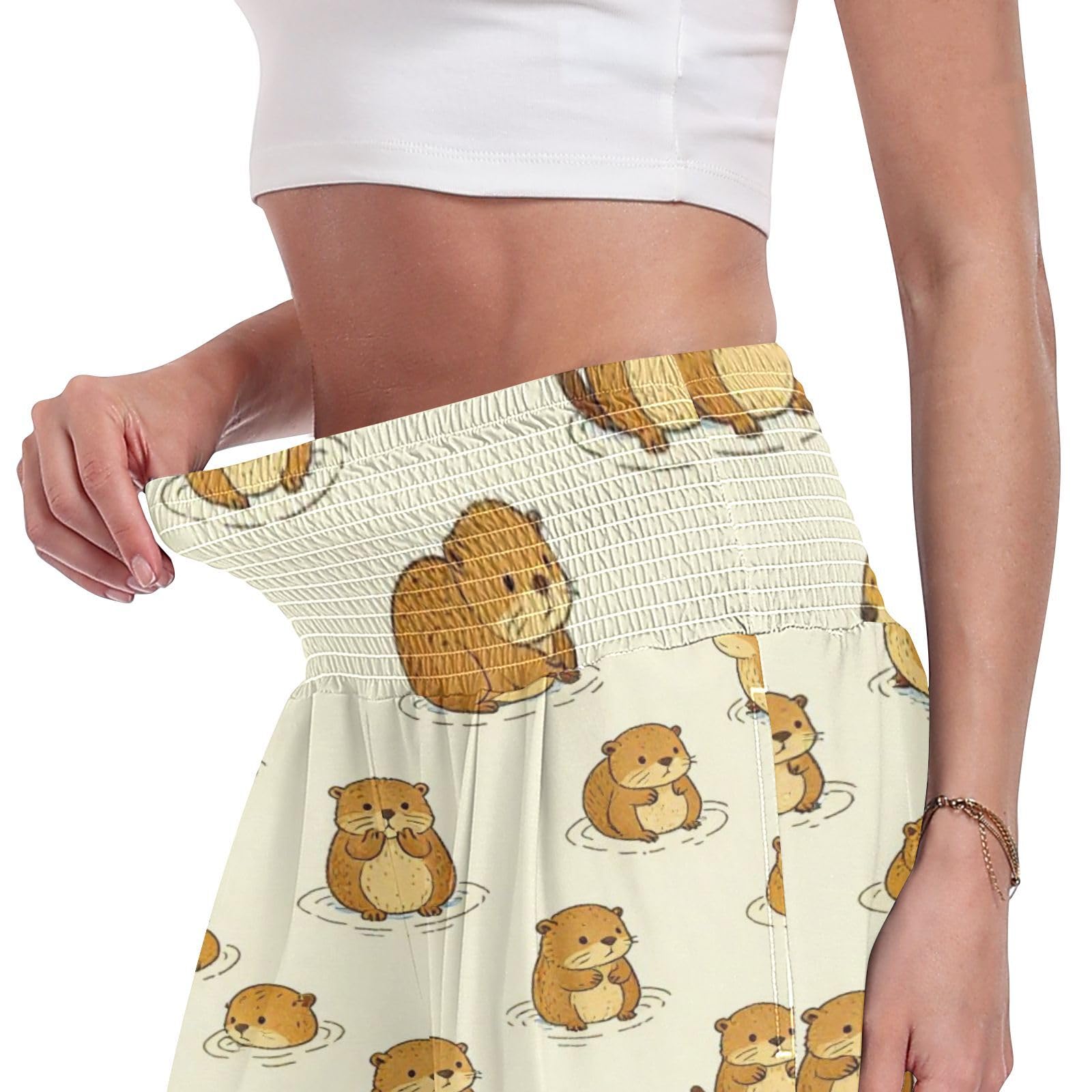 Otter Ray - Pantalones largos casuales para mujer, ligeros, elásticos, ropa de descanso