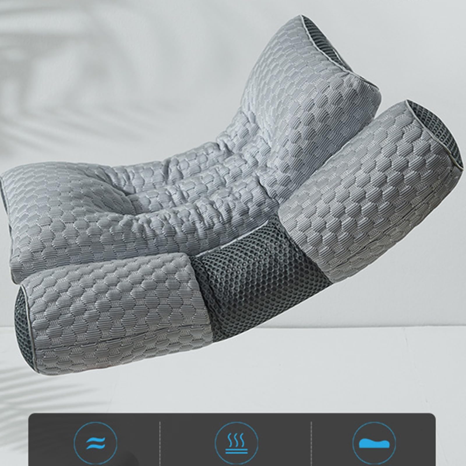 Pillow For Sleep Apnea, Orthopedic Deep Pillows, Ease, Ergonomic For Neck And Shoulder, For Side, Back, Stomach Sleepers