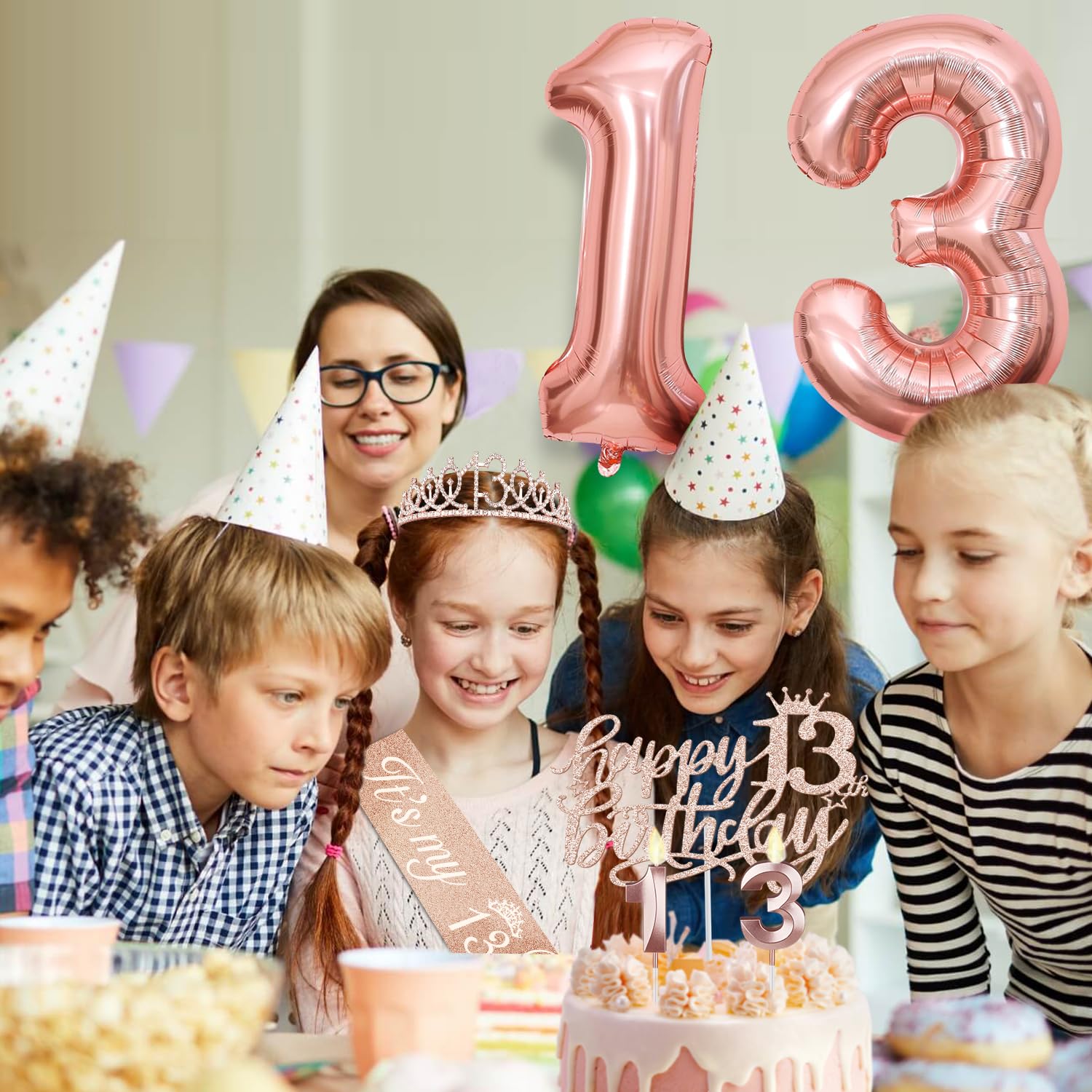 Kit Decorazioni 13° Compleanno Ragazza - Corona, Fascia E Accessori In
