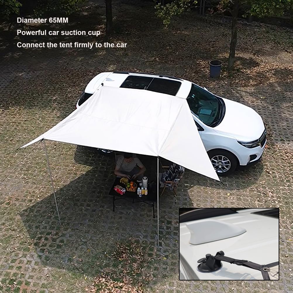 Tenda da Campeggio per Auto, 200x300cm, Tendalino Universale per Portellone Posteriore, Tettoia Parasole SUV, Tenda da Sole Impermeabile per Camper, Caravana, Furgone, MPV