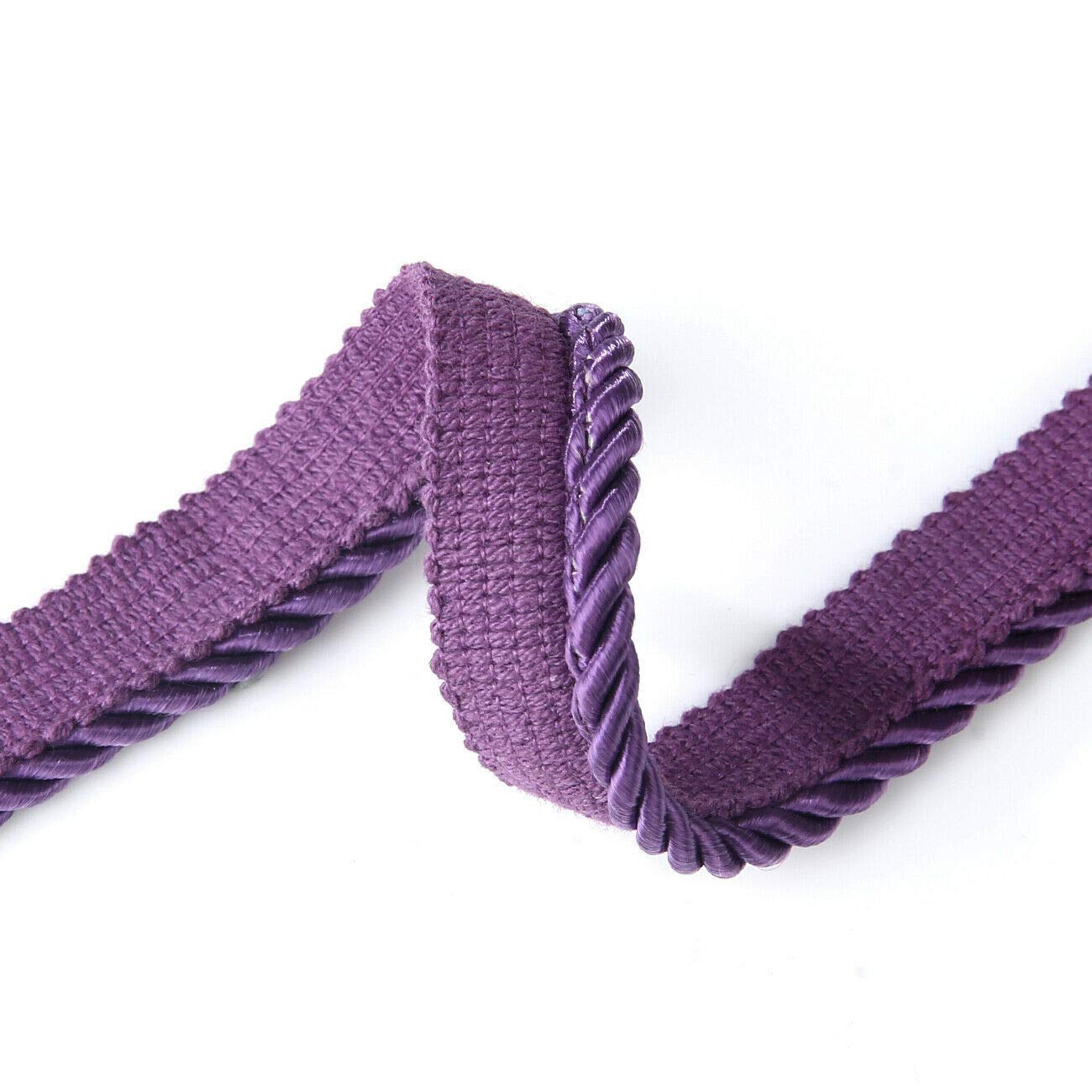 6mm Silky Barley Twist Cord Rope Braid 3 Ply & Matching 16mm Flanged Insertion Piping Furnishing Upholstery Crafts Trimming,36 Colors. High Strength, Neotrims. 10 Yards, Vintage Plum (Piping)