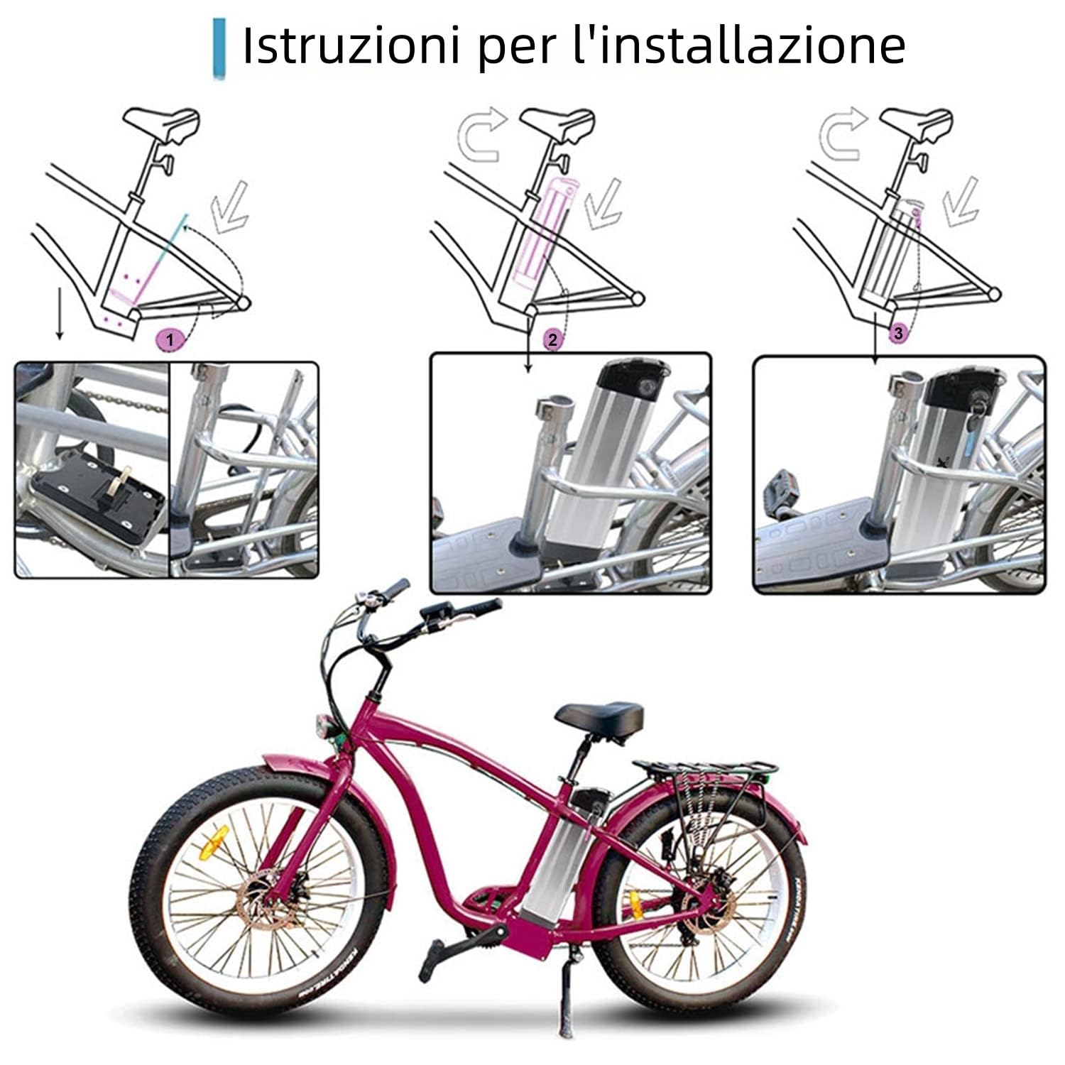 X-go Ebike akumulator 36 V 10 AH z ładowarką i kablem rozładowującym 2 piny do silnika 200 W 250 W 350 W, akumulator do roweru elektrycznego