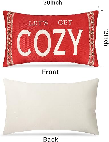 Miniatura 3 de Fundas de almohada de Navidad de 12 x 20 pulgadas fundas de almohada rojas de Navidad fundas de almohada decorativas para sofá dormitorio
