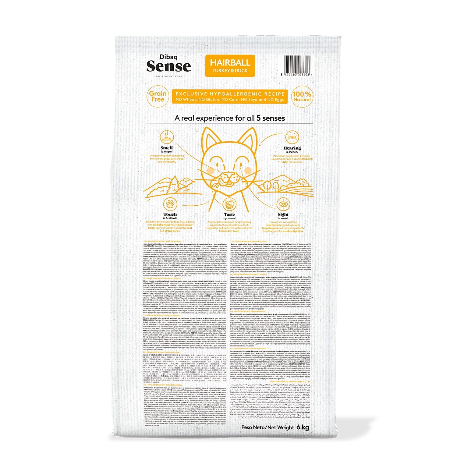 Dibaq Sense sans Céréales Hairball Stérilisé, 6 kg