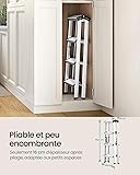SONGMICS Ladder, 4 Step Ladder, Aluminium Ladder with 4 Non-Slip Steps, Multi-Purpose, Max. Load Capacity 150 kg, Silver Grey and Ink Black GLT014E01 - 6