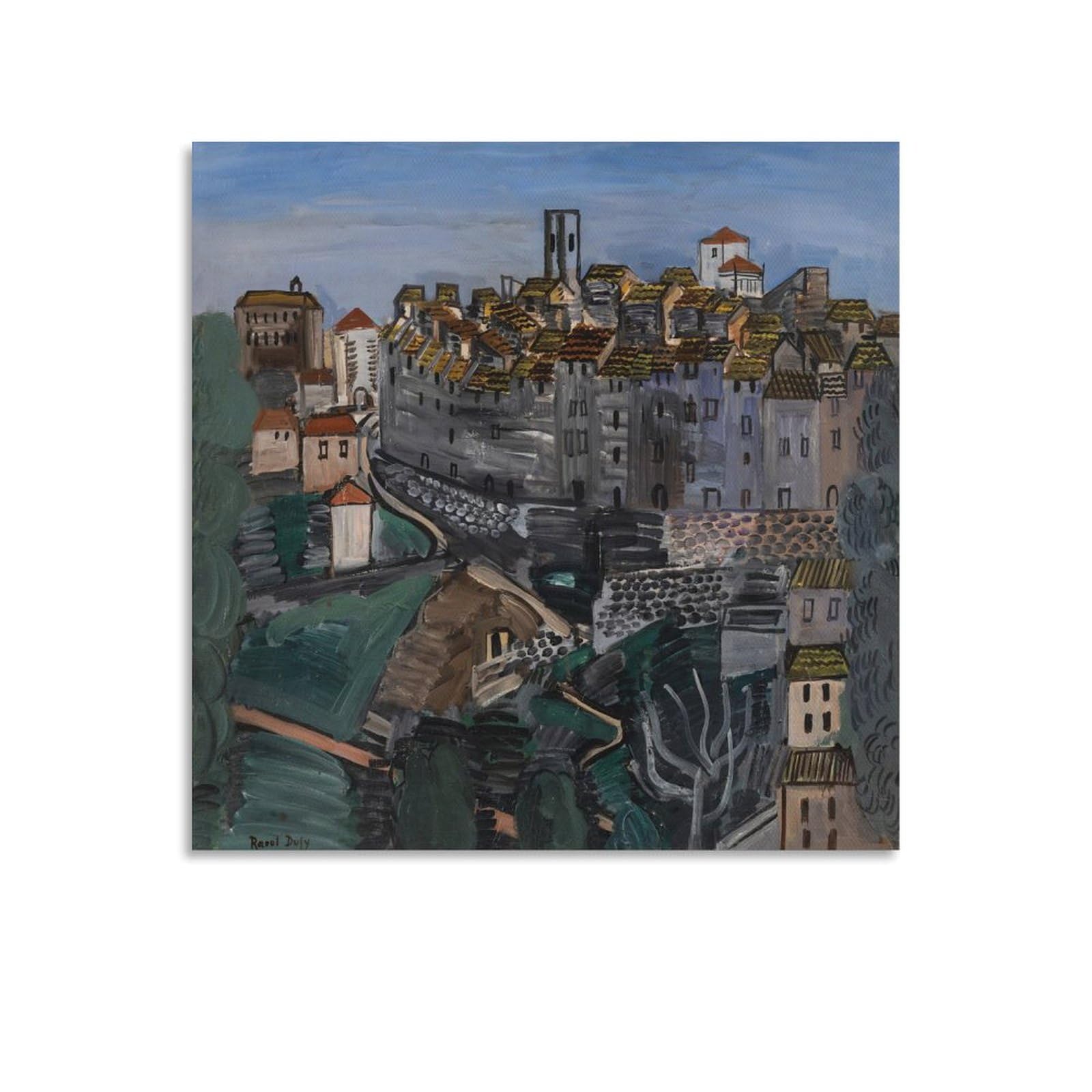 KLAGCBDF Raoul Dufy Vence Poster Painting Canvas Wall Art Living Room Posters Painting 24x24inch(60x60cm)