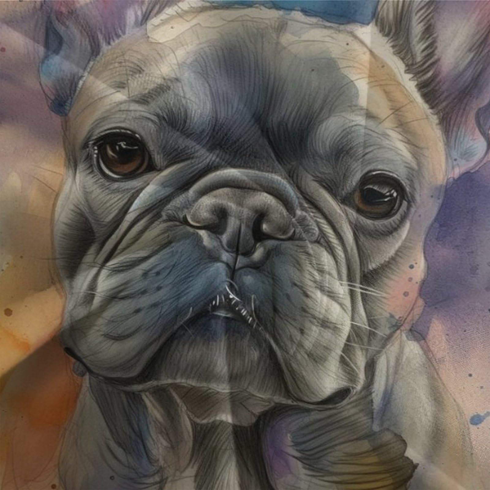 Stampato in 3D Bulldog francese Copertina Stampata Microfibra Disegnata Biancheria Da Letto Cura Facile Con 2 Federe,Double（200x200cm）, Per Adolescenti E Adulti