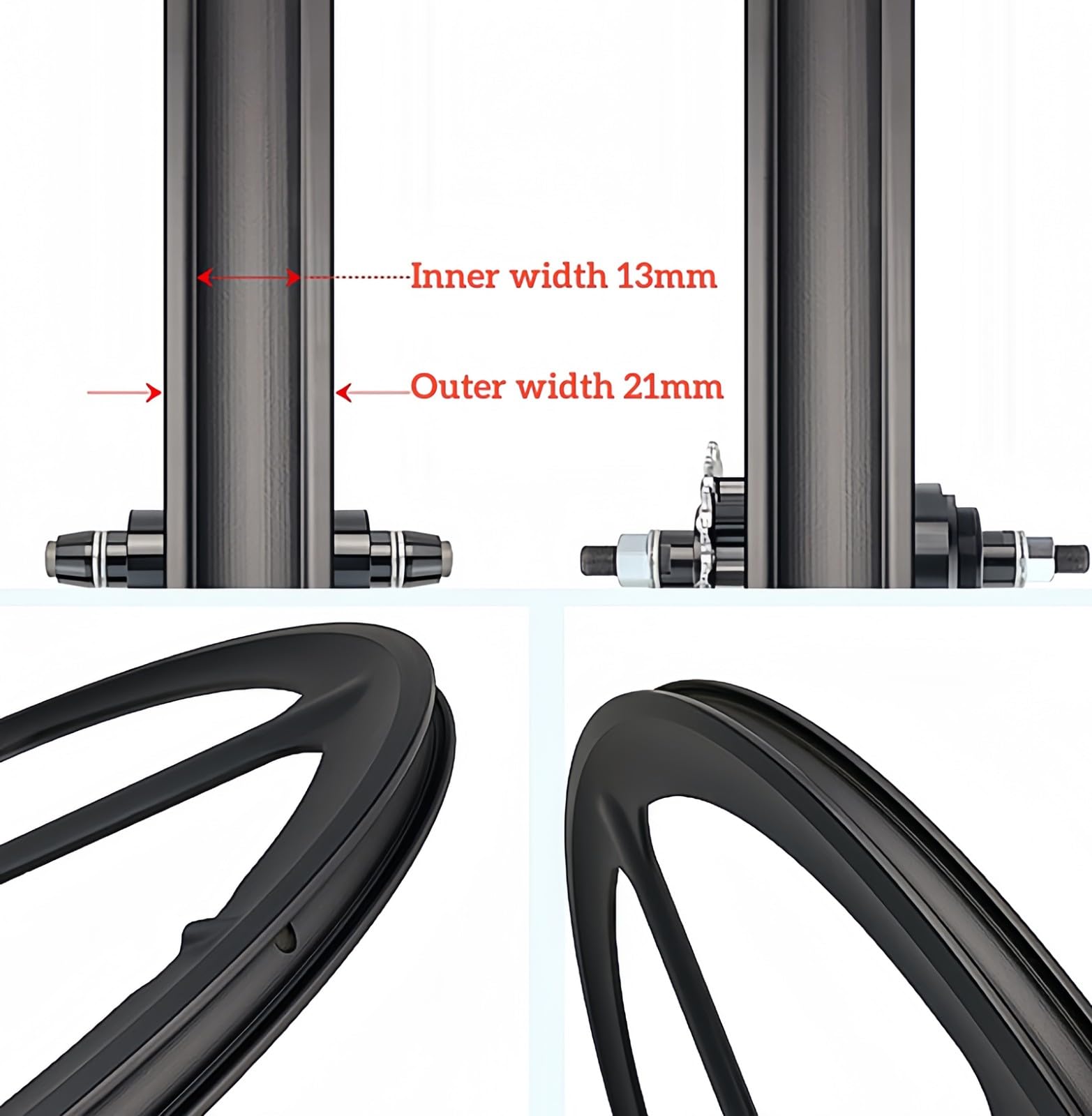 Juego de Ruedas de Aleación de Magnesio de Piñón Fijo 700C, para Bicicleta (23C, 28C), Freno V de Una Sola Velocidad, Apto para Bicicletas de Carretera de Piñón Fijo