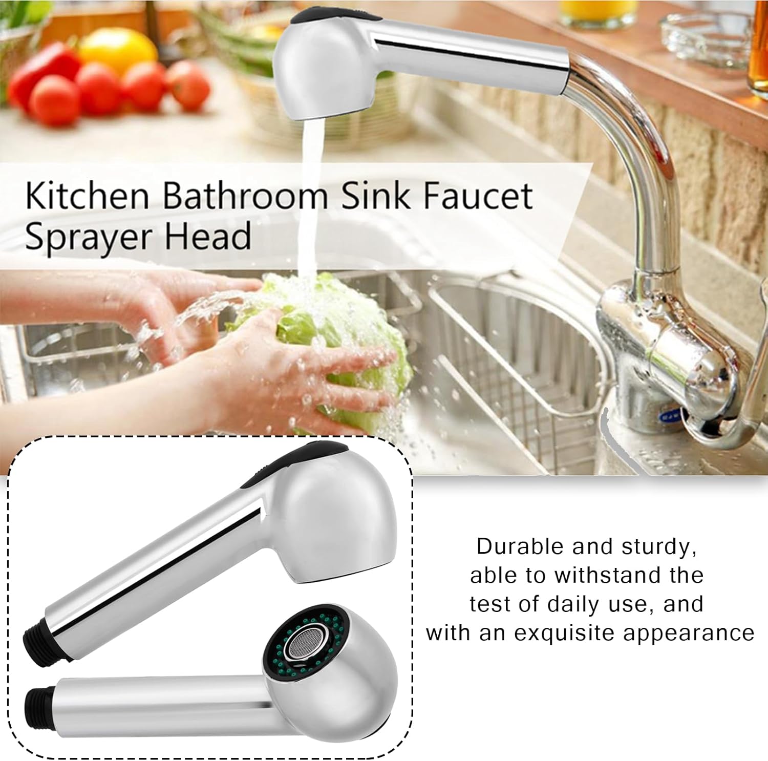Kitchen Tap Spray Head Bathroom Tap Pull Out M91209 Replacement Sprayer Faucet Nozzle 2 Function Faucet Spray Nozzle Universal Sink Mixer Tap