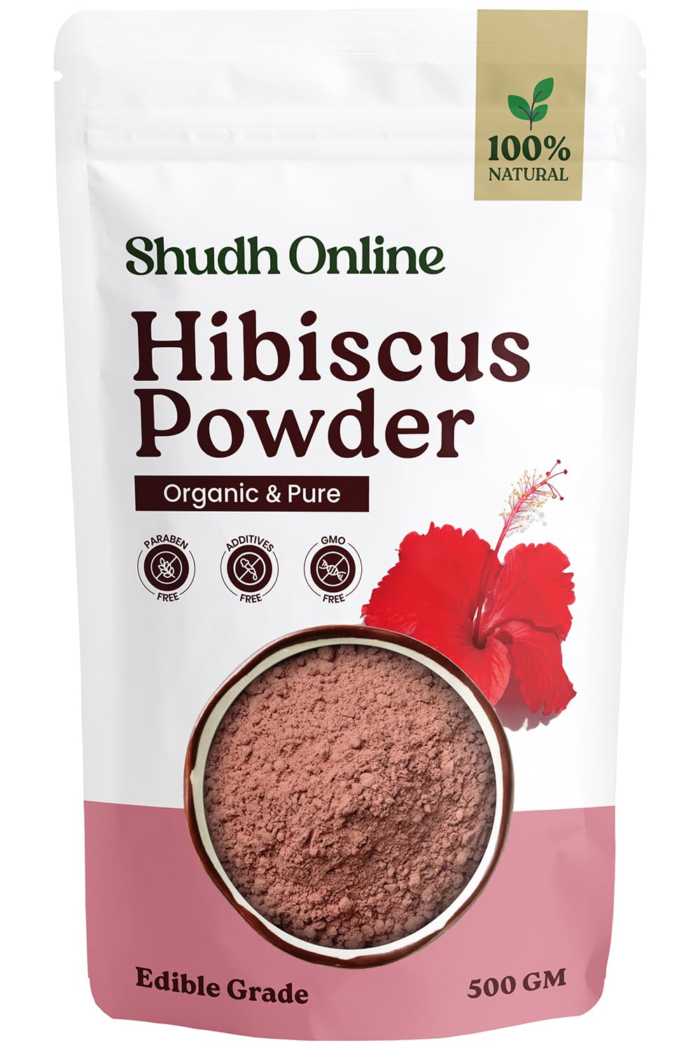 Shudh Online Organic Hibiscus Powder for hair And Eating (500 Grams), Gudhal ke phool powder, Dry Hibiscus Tea, Jaswand, Jasud, Rosa sinensis-picture-15