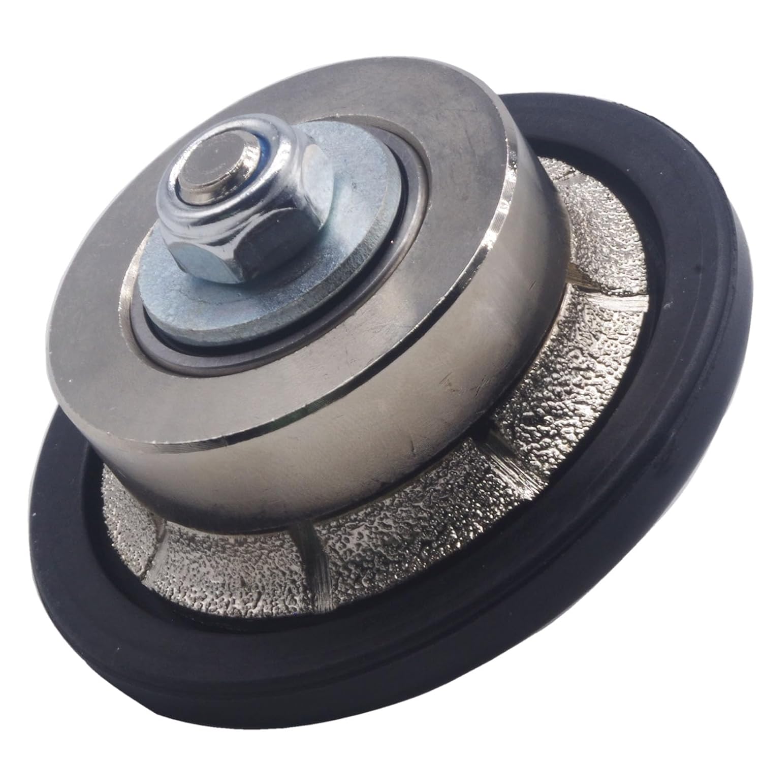 GRINCUTREX B5 3/16" Demi-bullnose Vacuum Brazed Diamond Router Bit Medium Hand Profiler Wheel with 5/8-11 Thread for Granite Marble, Travertine,Engineered Stone and Concrete (3/16",Medium)