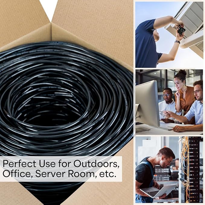 Cable de Red Cat6 UTP CCA 23 AWG 250ft VIVO CABLE-V019 Negro miniatura 5