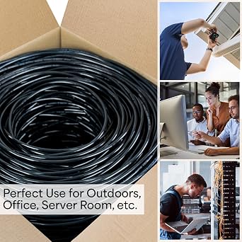 VIVO Black 500ft Bulk Cat5e Wire, CABLE-V011