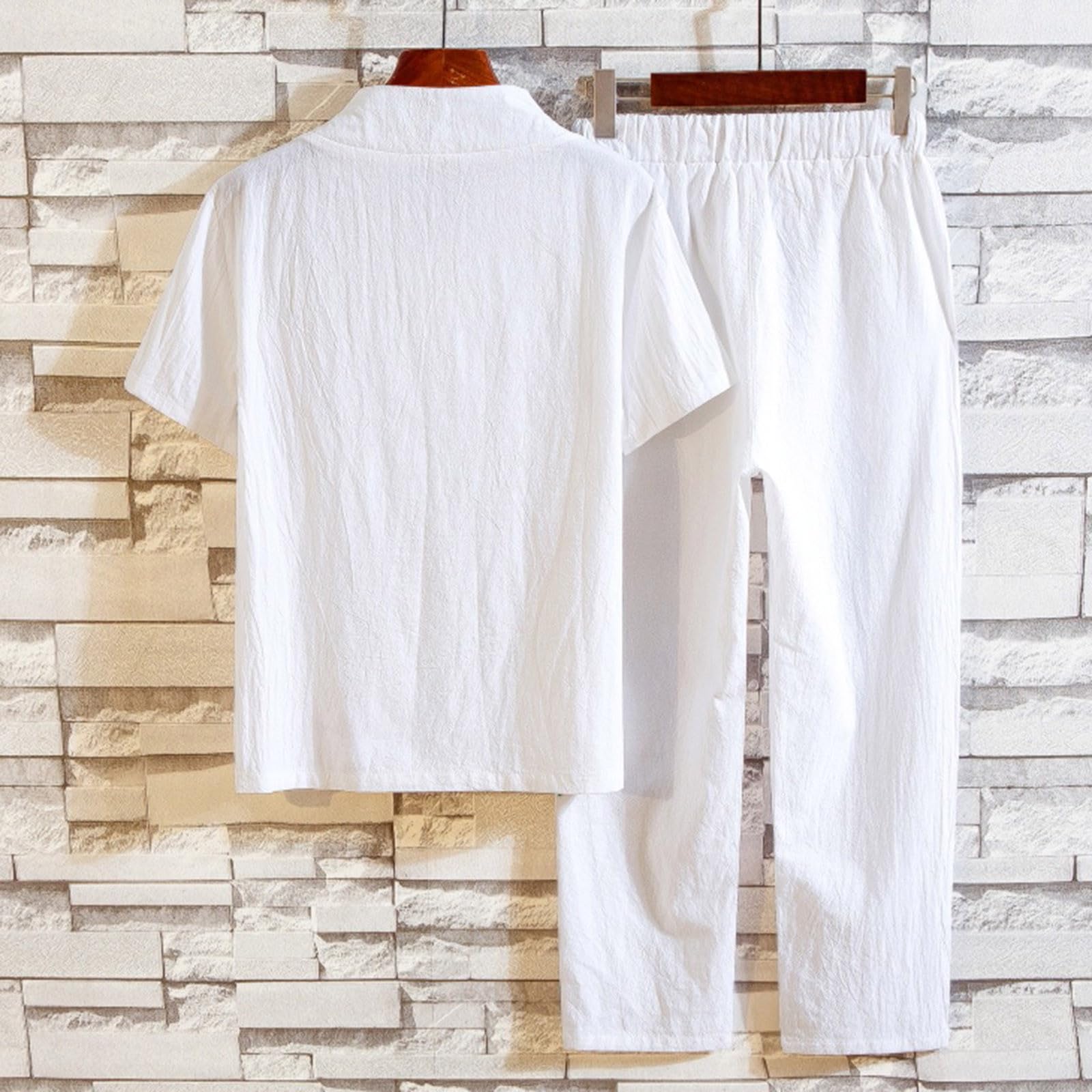 Chándal de dos piezas para hombre de algodón Tai Chi, uniforme de artes marciales, transpirable, manga corta, uniforme de meditación, uniforme de meditación, traje de Kung Fu chino, traje