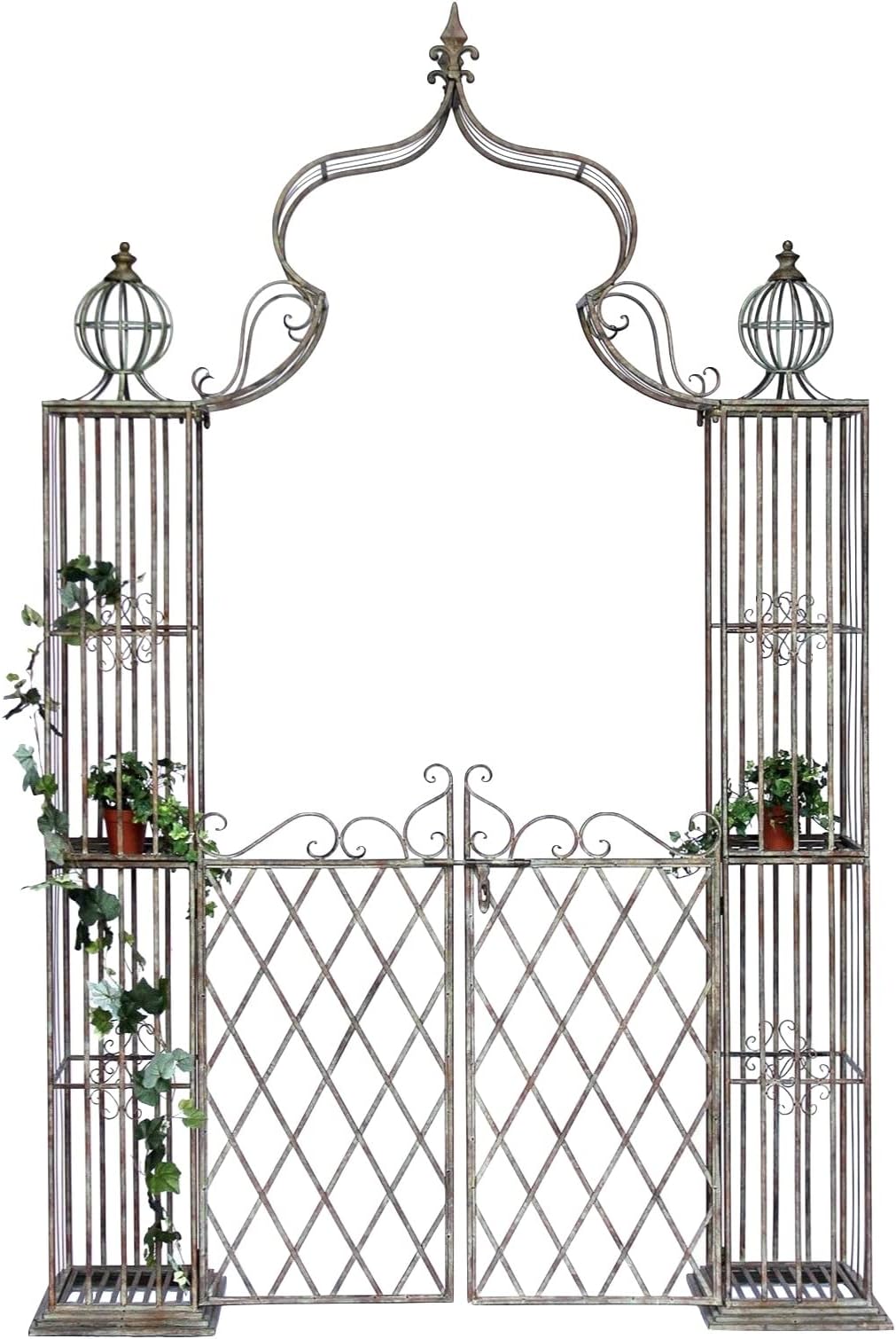 Rosenbogen Mit Tor, Metall Gartenbogen Mit Tür, Stabile