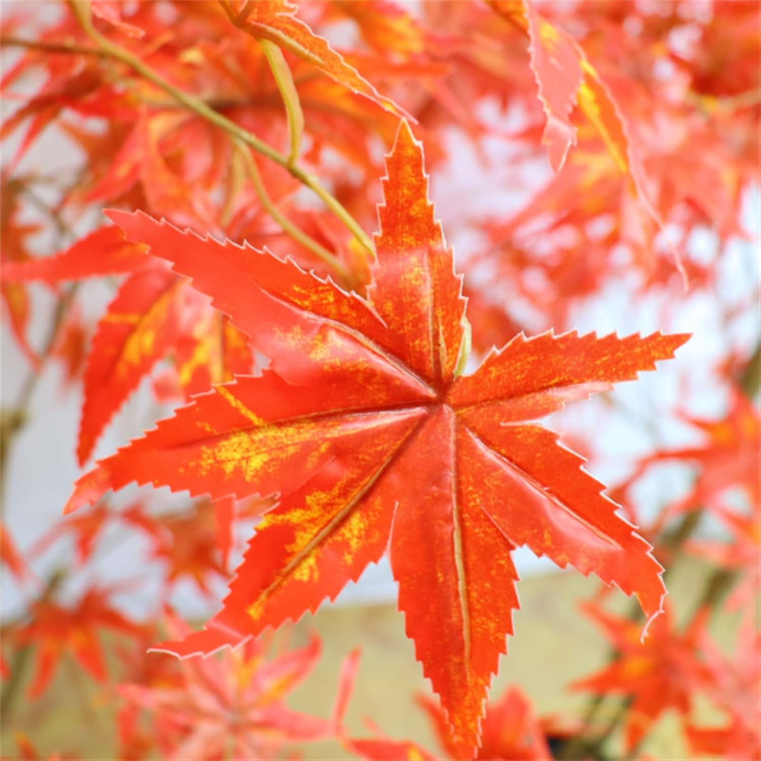 4 Ft Autumn Maple Artificial Fall Tree,Faux Fall Tree Red Maple Leaves Silk Maple Tree with Planter for Thanksgiving Harvest Fall Festival Party Home Decoration