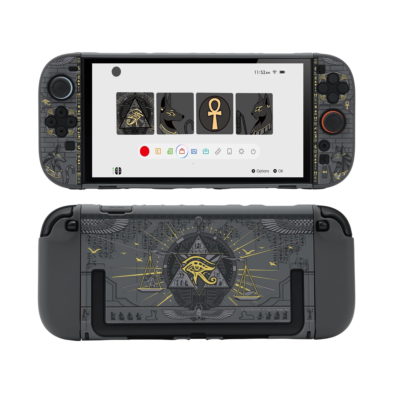 GeekShare Schutzhülle kompatibel mit Switch 2, Harte, schlanke PC-Hülle, dockbares Design kompatibel mit Switch 2 Konsole und JC-Controller – Mystisches Königreich
