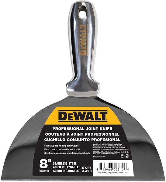 DEWALT 8 inch All Stainless Steel Joint Knife Premium Putty Blade