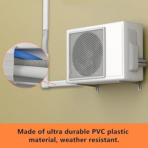 Miniatura 6 de GCGOODS Juego de cubierta de línea dividida de 4 pulgadas y 7 pies, cubierta decorativa de PVC para sistema de bomba de calor sin conductos y aire