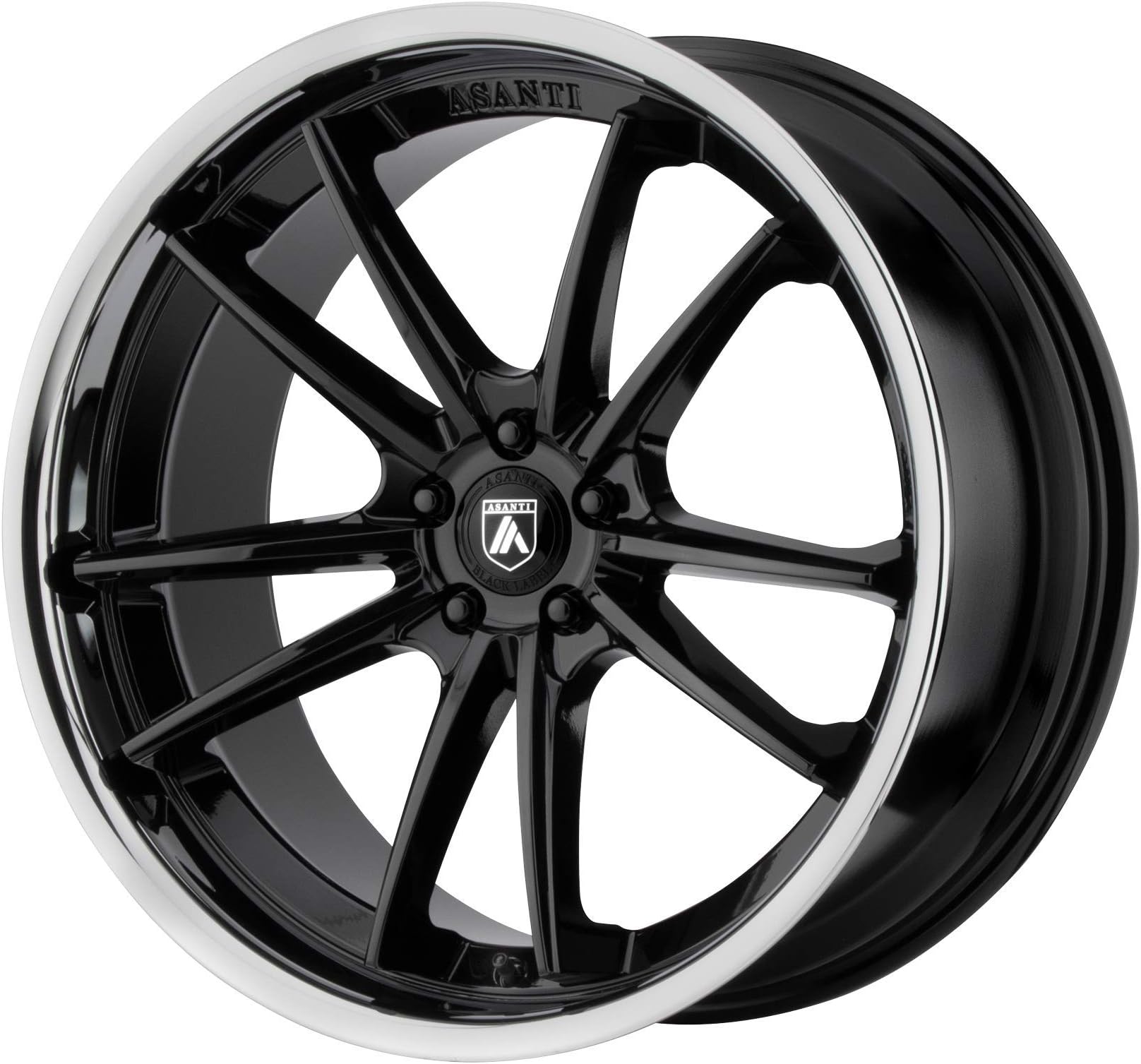 ASANTI BLACK DELTA GLOSS BLACK W/CHROME LIP DELTA 22x10.5 5x112.00 GLOSS BLACK W/CHROME LIP (35 mm) AUTOMOTIVE WHEEL