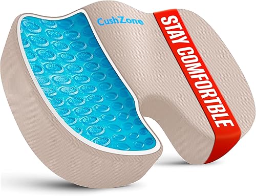 Miniatura 12 de Cojín de asiento para silla de oficina, cojín de espuma viscoelástica mejorada de gel refrescante para sentarse durante mucho tiempo, almohada para