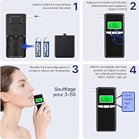 Hoonyer Alkoholteszter Digitális Kijelzővel, Professzionális Alkoholmérő 10 Szájperemmel 4