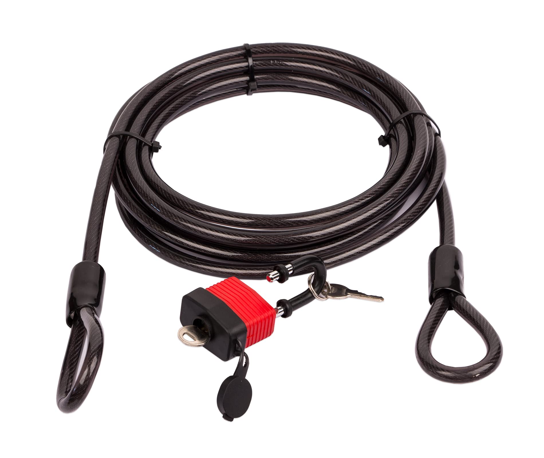 BigDean Lot de 3 câbles antivol - 5 m - Antivol pour vélo, moto, bateau, barbecue et mobilier de jardin - Câble en acier gainé de 10 mm avec passants