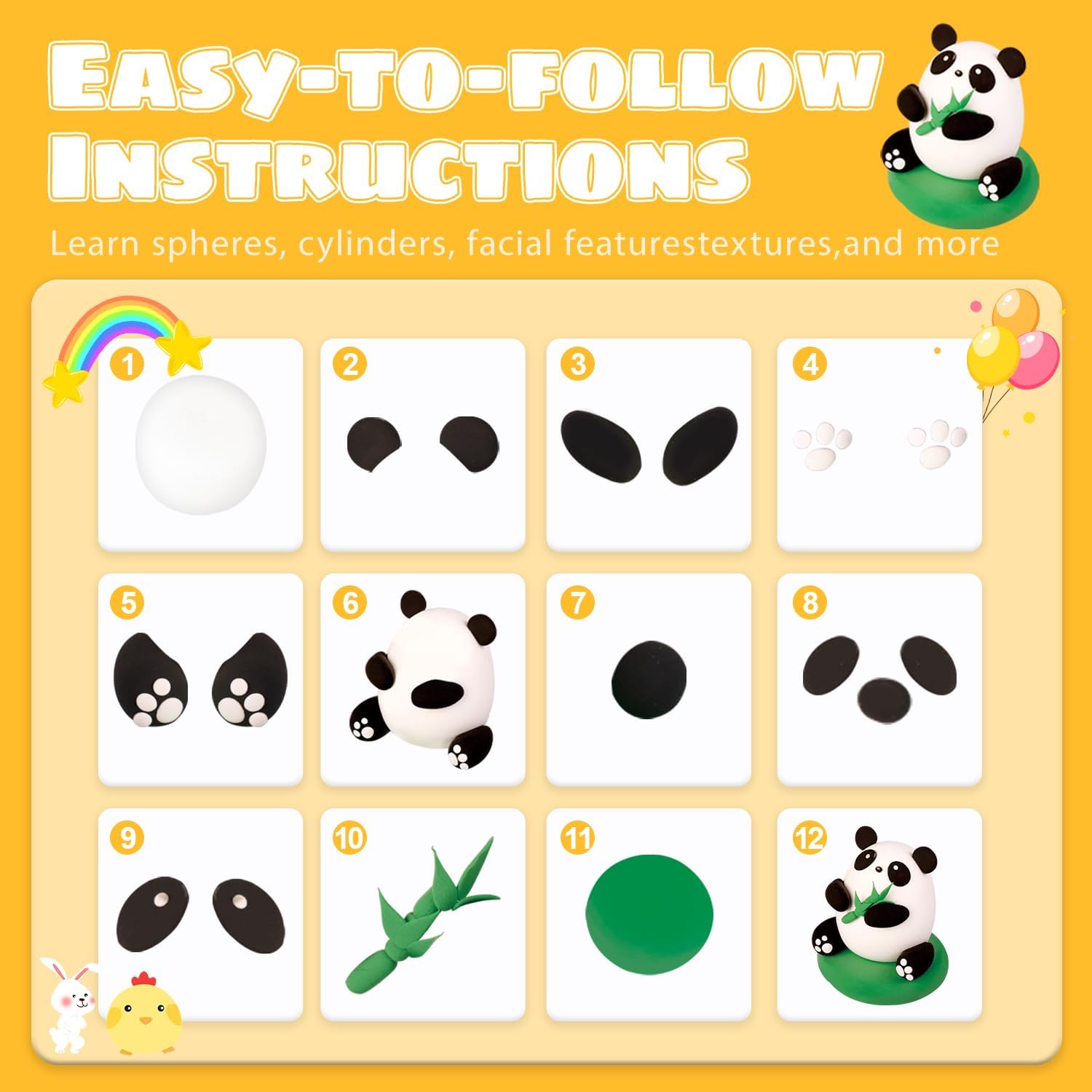 Air Dry Clay for Kids, Animal Modeling Clay Kit, 9 Animal Designs with Tutorials, Ultra Light & Soft, Arts & Crafts DIY Creative Toys, Gifts for Age 3-12 Girls & Boys