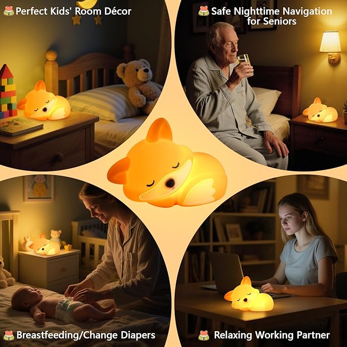 Lámpara de Mesa Infantil Zorro LED Recargable de Silicona miniatura 5