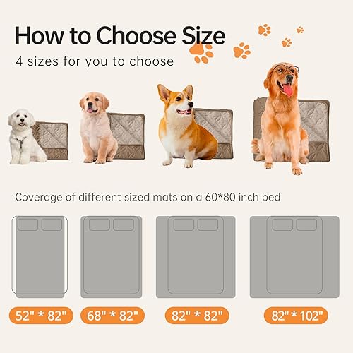 Miniatura 9 de BESTSWEETIE Funda de cama para perro, manta 100% impermeable, funda de sofá antideslizante lavable para perros, fundas de sofá lavables para gatos y
