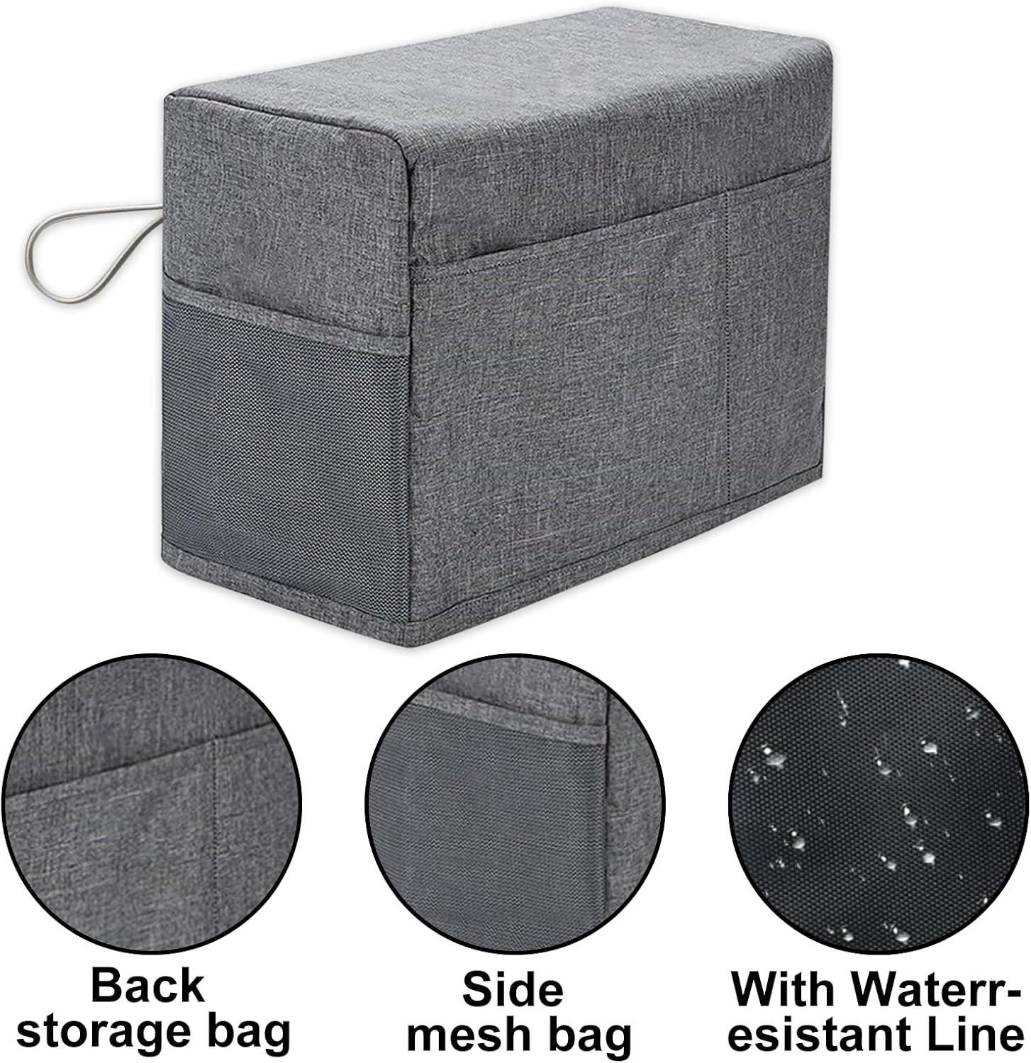 Sewing Machine Cover, Protective Cover with Storage Pocket and Side Handles, Sewing Machine Cover Dust Cover for Most Standard Sewing Machine etc, Printed Sewing Patterns(Grey)