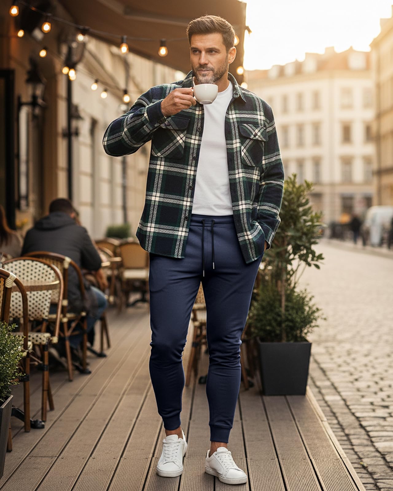 BUXKR Schlanke Herren-Jogginghose für Fitnessstudio, Laufen und Bodybuilding, athletische Jogginghose mit tiefen Taschen