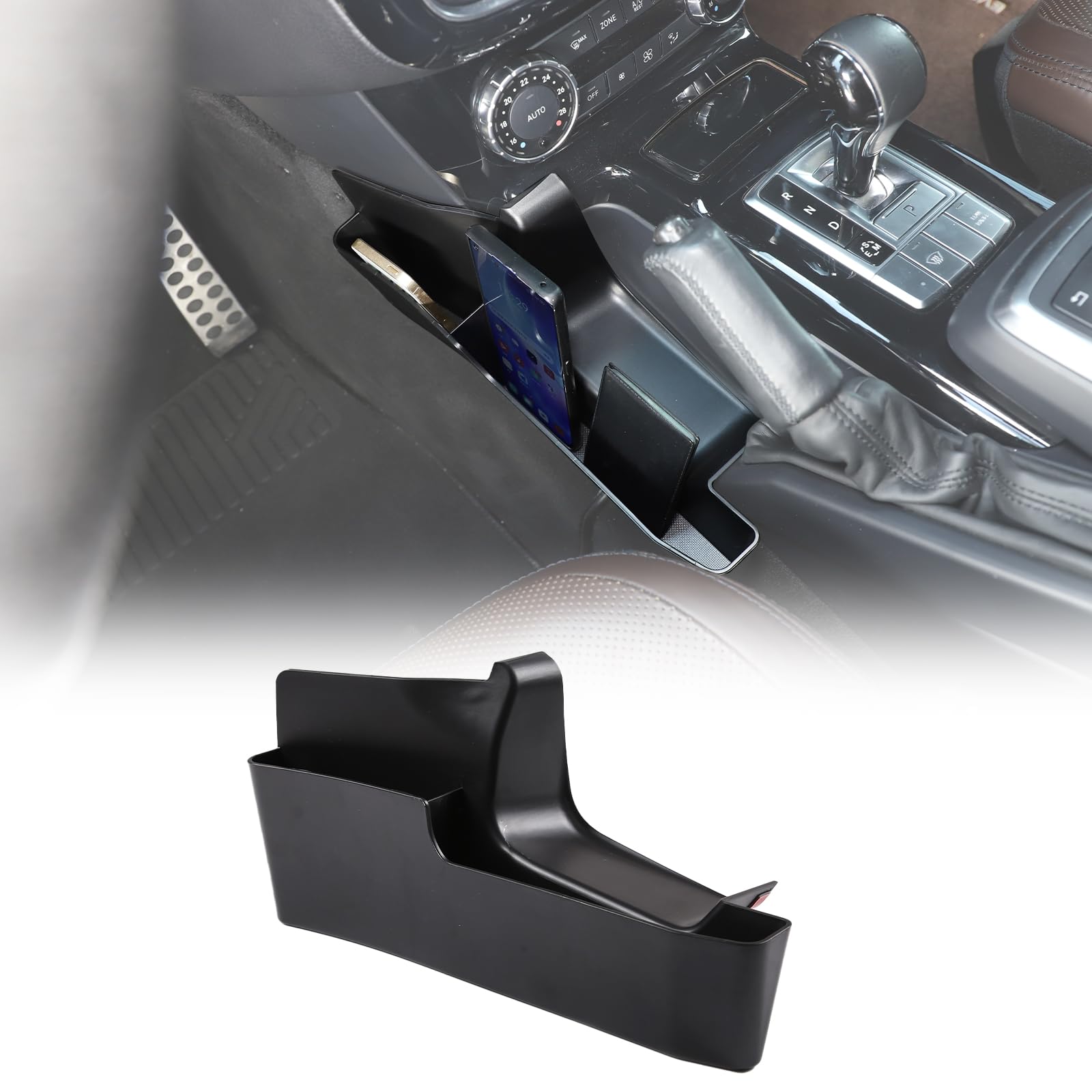 LLKUANG Gear Shift Storage Box Compatible with Mercedes Benz G Class 2013-2018, Handbrake Side Tray Organizer, Create Extra Storage Space for Driver Side Organizer Tray