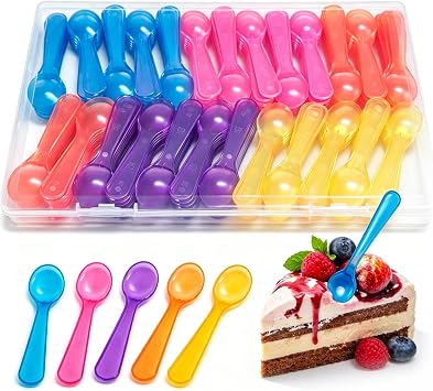 Zerobe Mini Tasting Spoons, Disposable Plastic Dessert Spoons 200PCS
