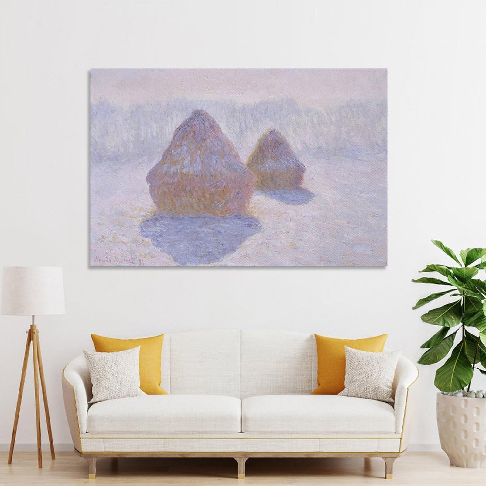 Amazon.co.jp: Claude Monet クロード・モネ 『積みわら、雪と