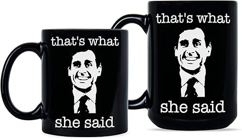 Miniatura 2 de We Got Good Taza de café con texto en inglés Thats What She Said, diseño de Michael Scott That's What She Said