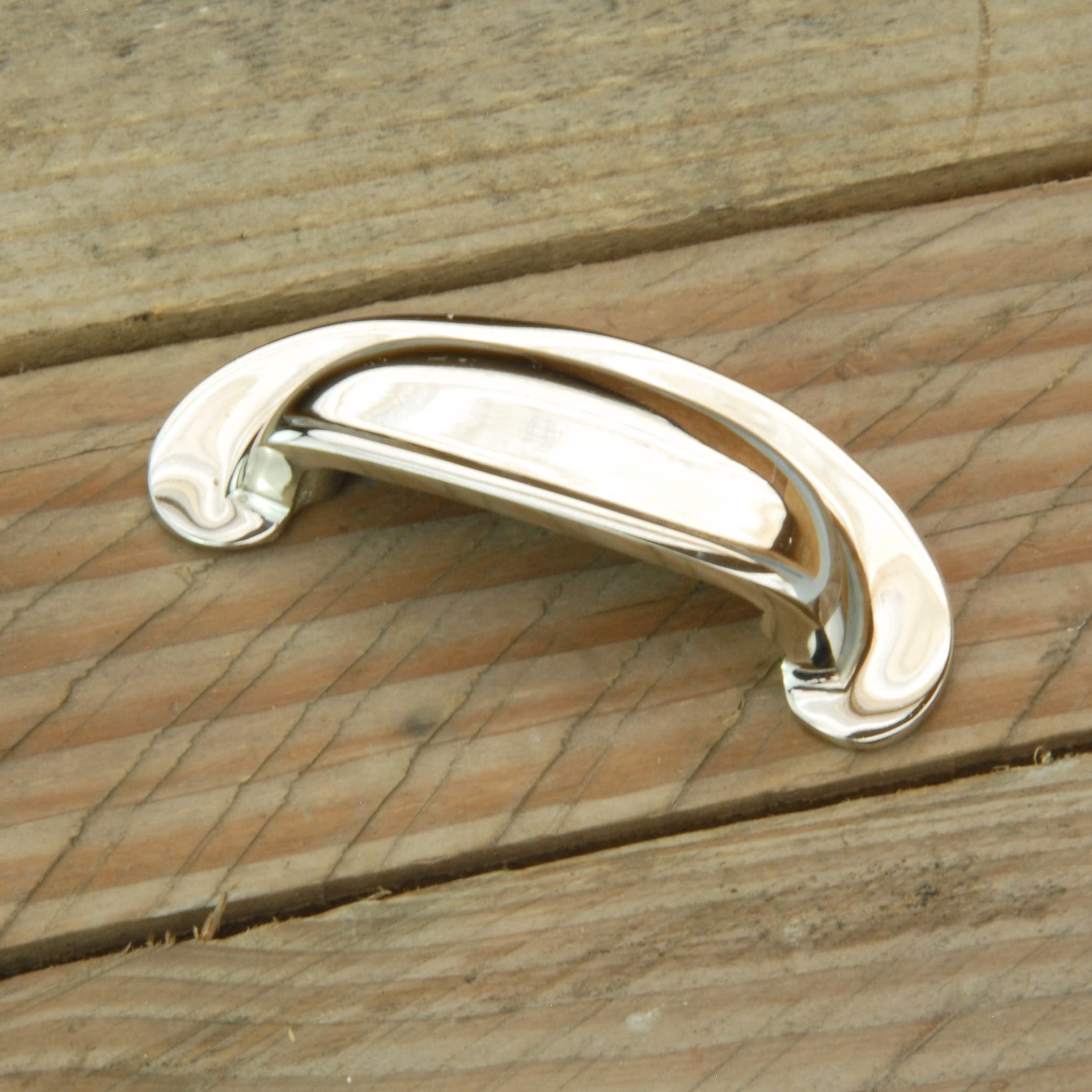 Underground Parts Polished Nickel Solid Brass Cabinet Kitchen Drawer Door Bow Handles Pulls & Knobs (Cup Handle Round Backfix 100Mm)