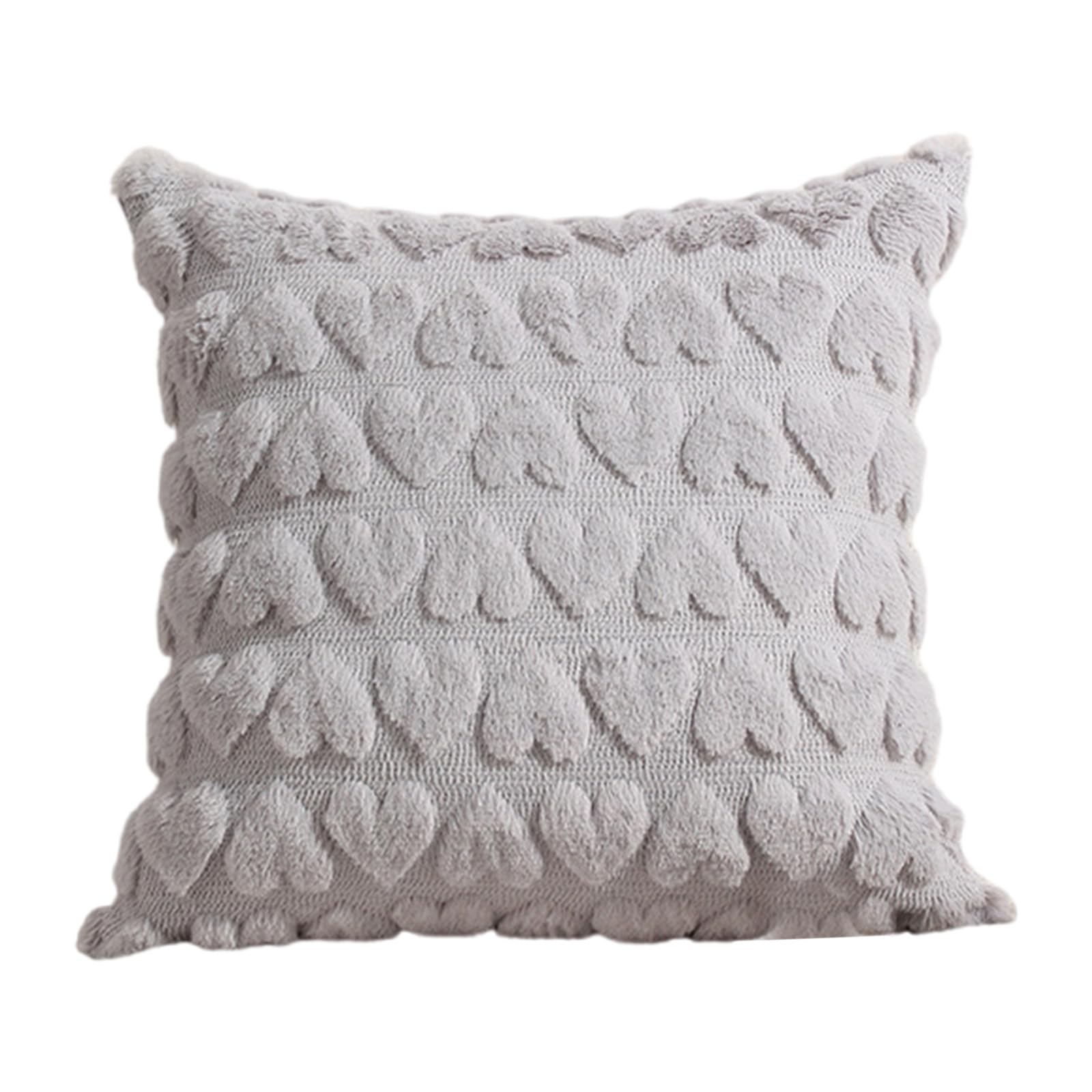 Mekalero Romantics Love Heart Throw Pillow Covers Snow Plushes Embroidered Cushions Covers for Home Decoration Plushes Heart Pillowcase