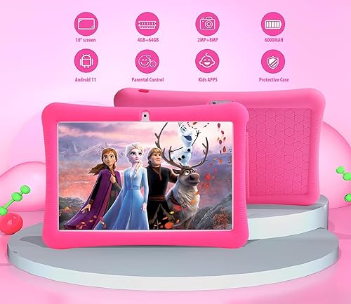 Miniatura 5 de Tableta para niños, Android de 10 pulgadas para niños, 4 GB de RAM 64 GB ROM, pantalla táctil IPS HD de 1280 x 800, tableta con control parental,