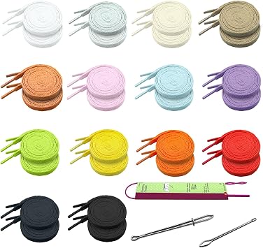 28 Pcs Drawstring Replacement,14 Colors Hoodie String Replacement Cord with Bodkin and Plastic Drawstring Threaders Flat Drawstring Cords for Hoodies,Sweatpants,Shorts,Pants,Sweatshirt