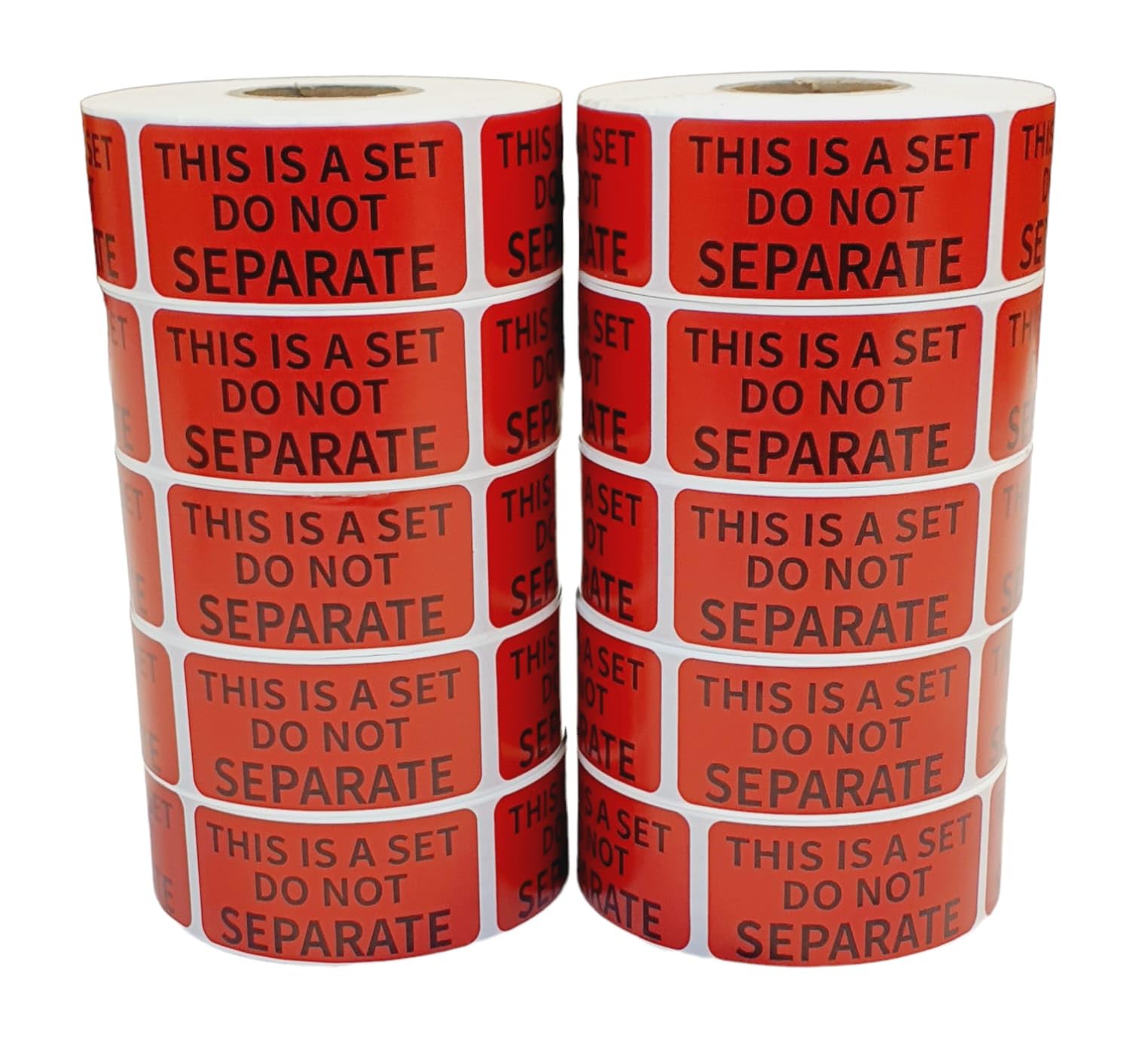 BQS Red Warning Shipping/FBA Packing Labels/Stickers, This is A Set DO NOT Separate, 10 Rolls/5000 Labels