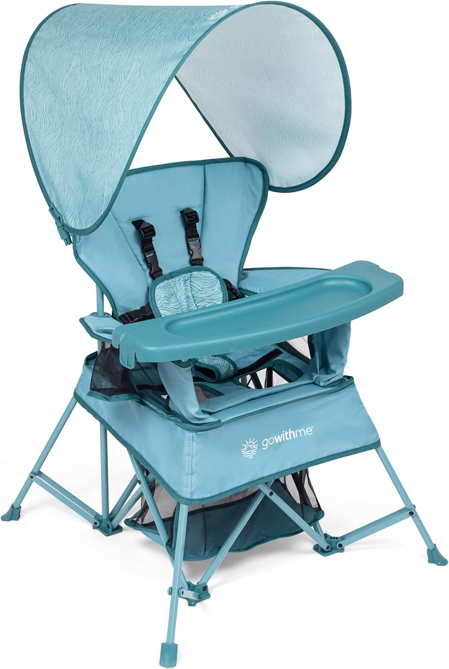 Go with Me Venture Portable Chair | Indoor and Outdoor | Sun Canopy | 3 Child Growth Stages | Blue Wave