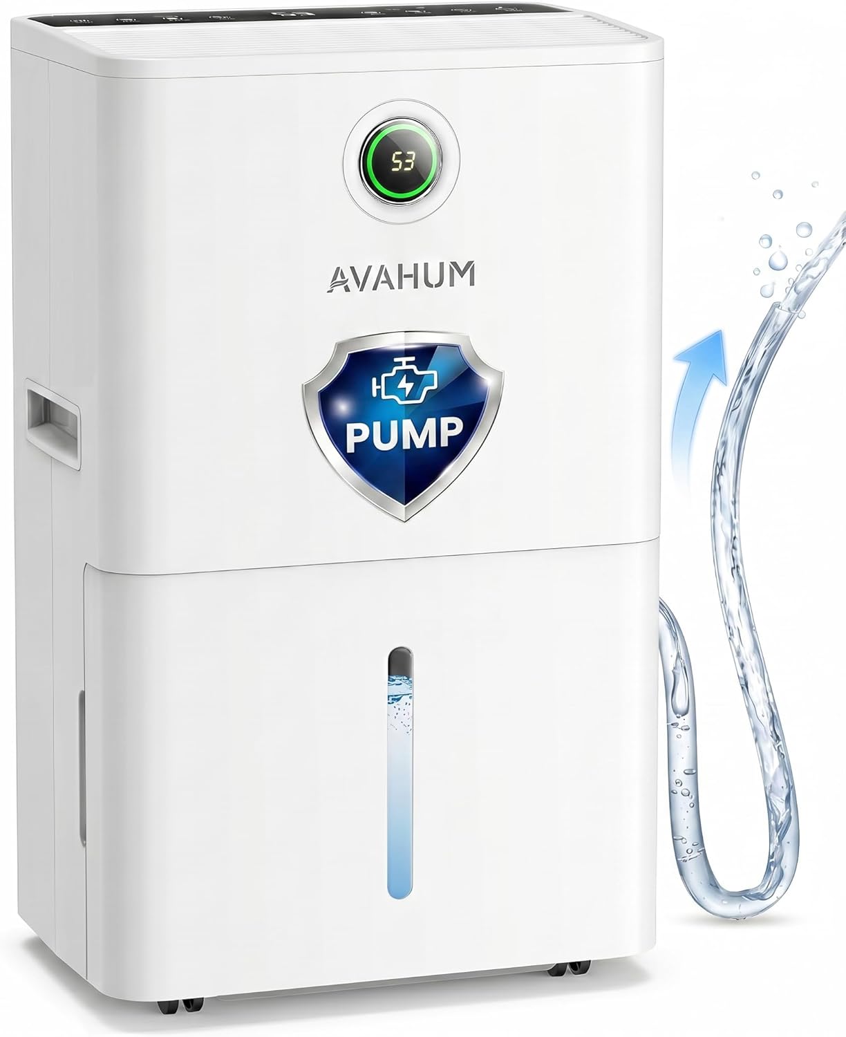 150 Pint Dehumidifier for Basement with Pump,Commercial Dehumidifier with Drain Hose for Home,Industrial and Large Rooms up to 7000 Sq.Ft Quiet, 2.1 Gal Tank, 2 Modes & 3 Fan Speeds