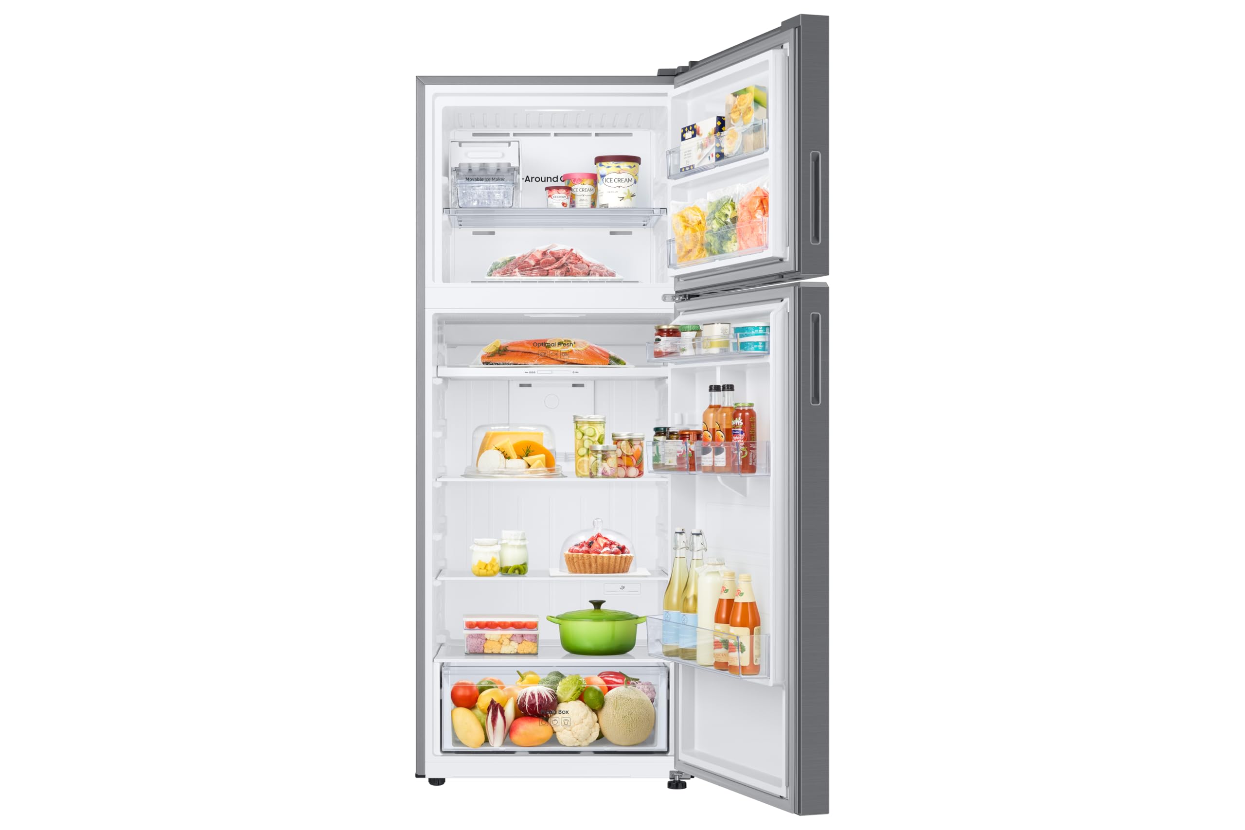 Samsung Frigorífico 2 Puertas No Frost 182.5cm 465L SpaceMax RT47CG6626S9ES | All-Around Cooling, Ahorra hasta un 30% de energía gracias a la IA, Cajón Optimal Fresh+, Compresor duradero
