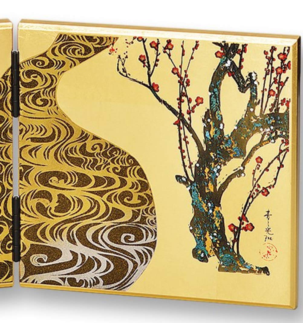 Amazon.co.jp: 山中漆器 蒔絵 光琳梅 屏風時計 : ホーム＆キッチン