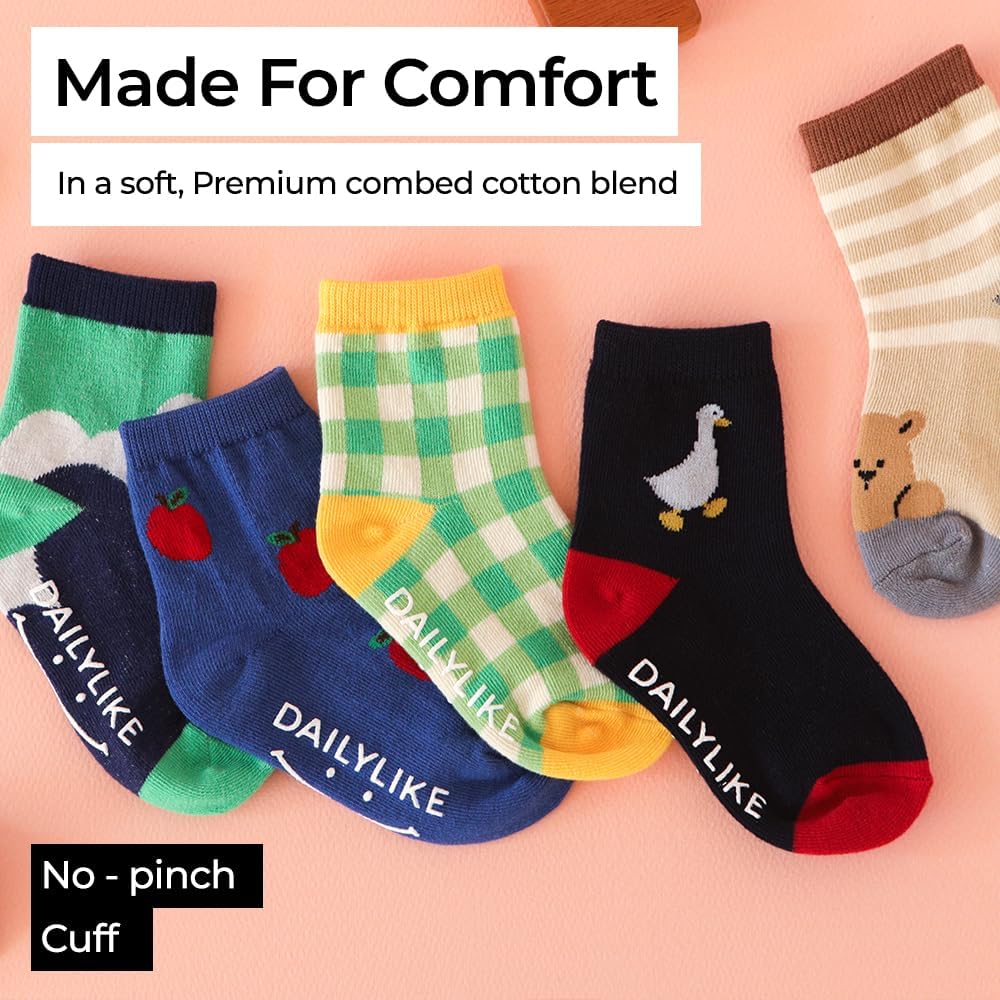 Baby Boys Girls Non Slip Grip Ankle Socks with Anti Skid Grippers for Infants Toddlers Kids 6 Pairs - Image 6